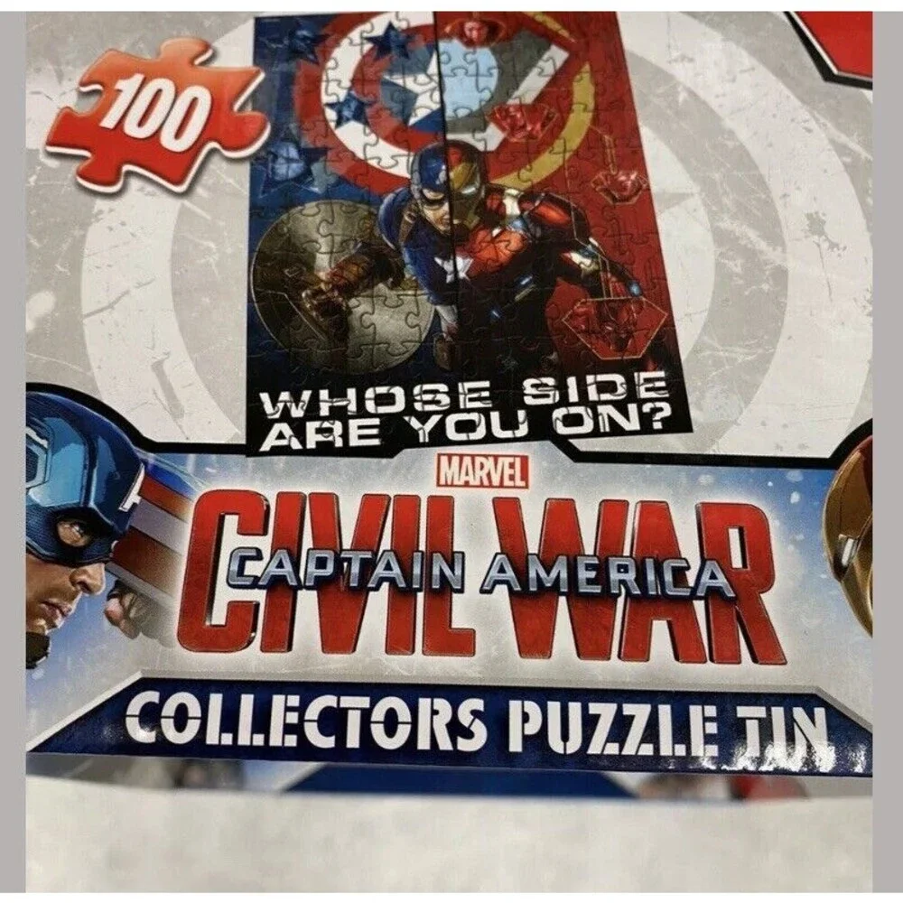 Captain America Civil War Marvel Avengers Tin 100 Pc Collectible‎ Puzzle-NIB